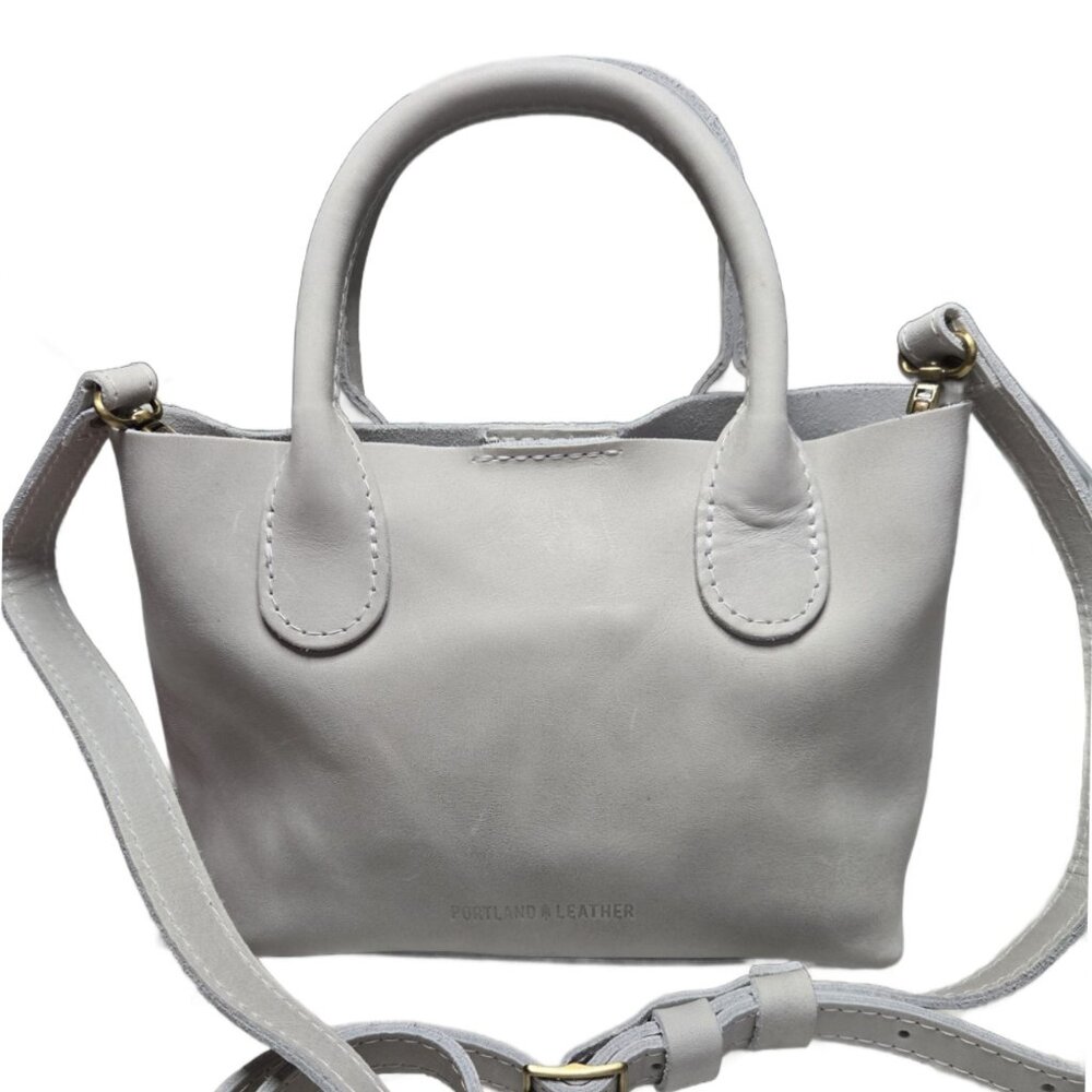 🐳NWOT Portland Leather Goods Small Raindrop Crossbody In Beluga Brushed Leather